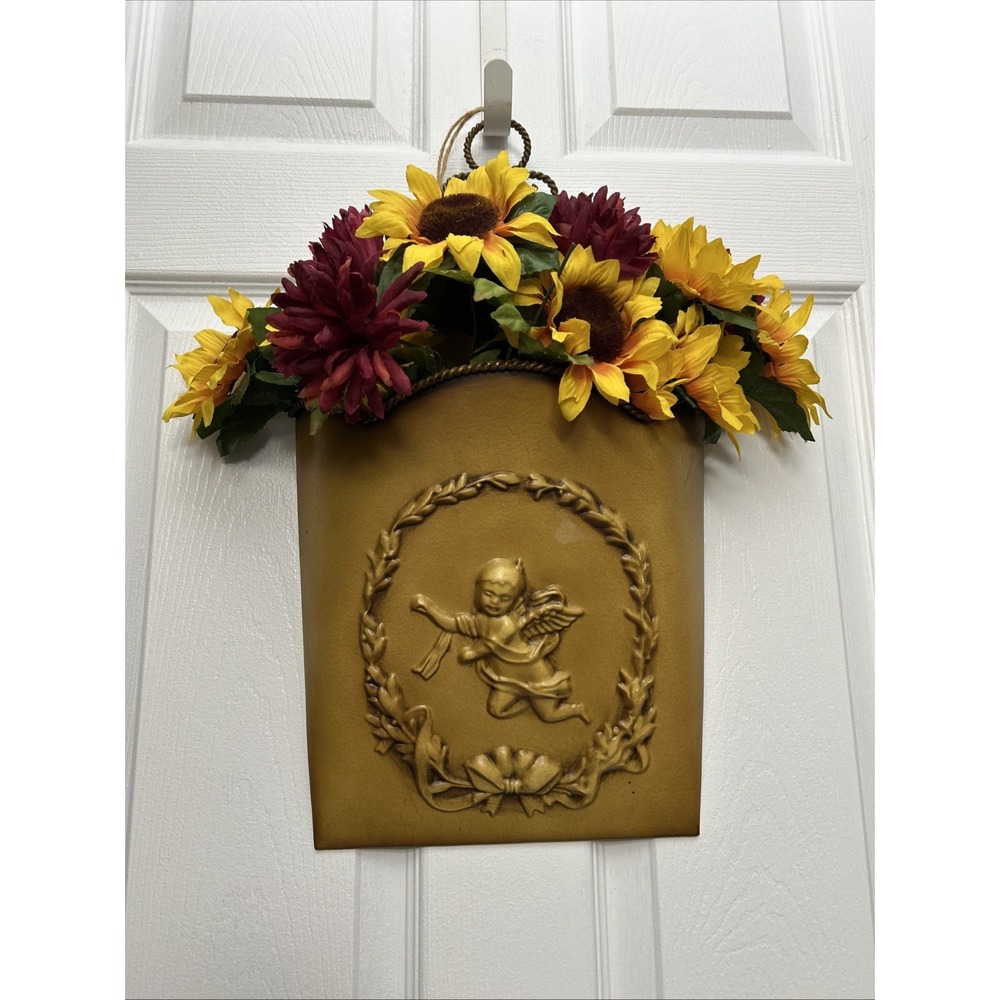 Southern Living at Home Glorious Door Bucket Gold Cherub Fall Foliage 1515